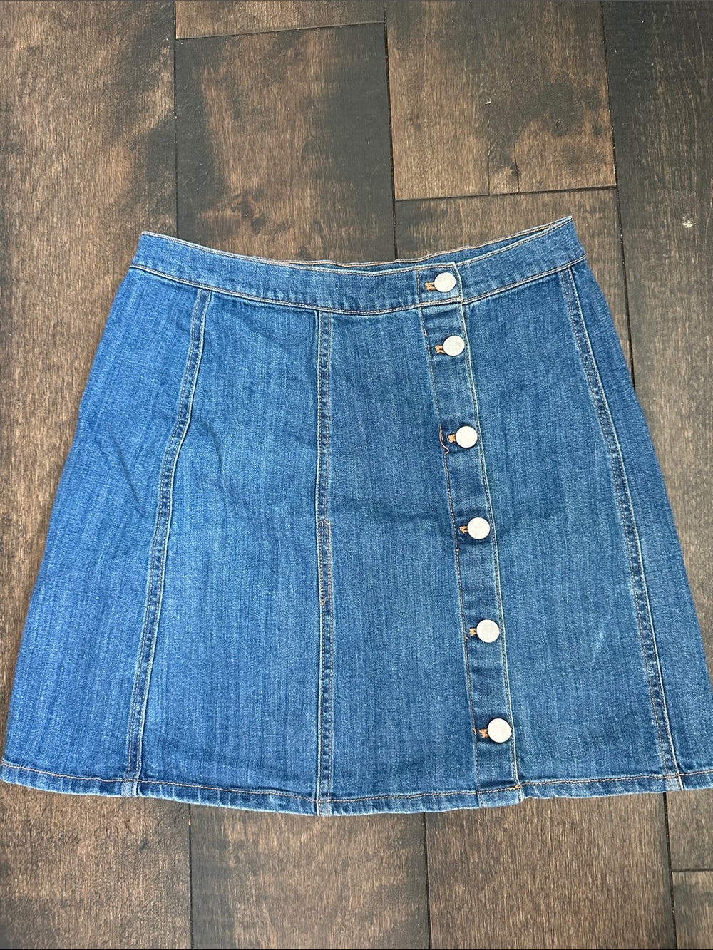 H&M Blue Denim Button-Front miniskirt